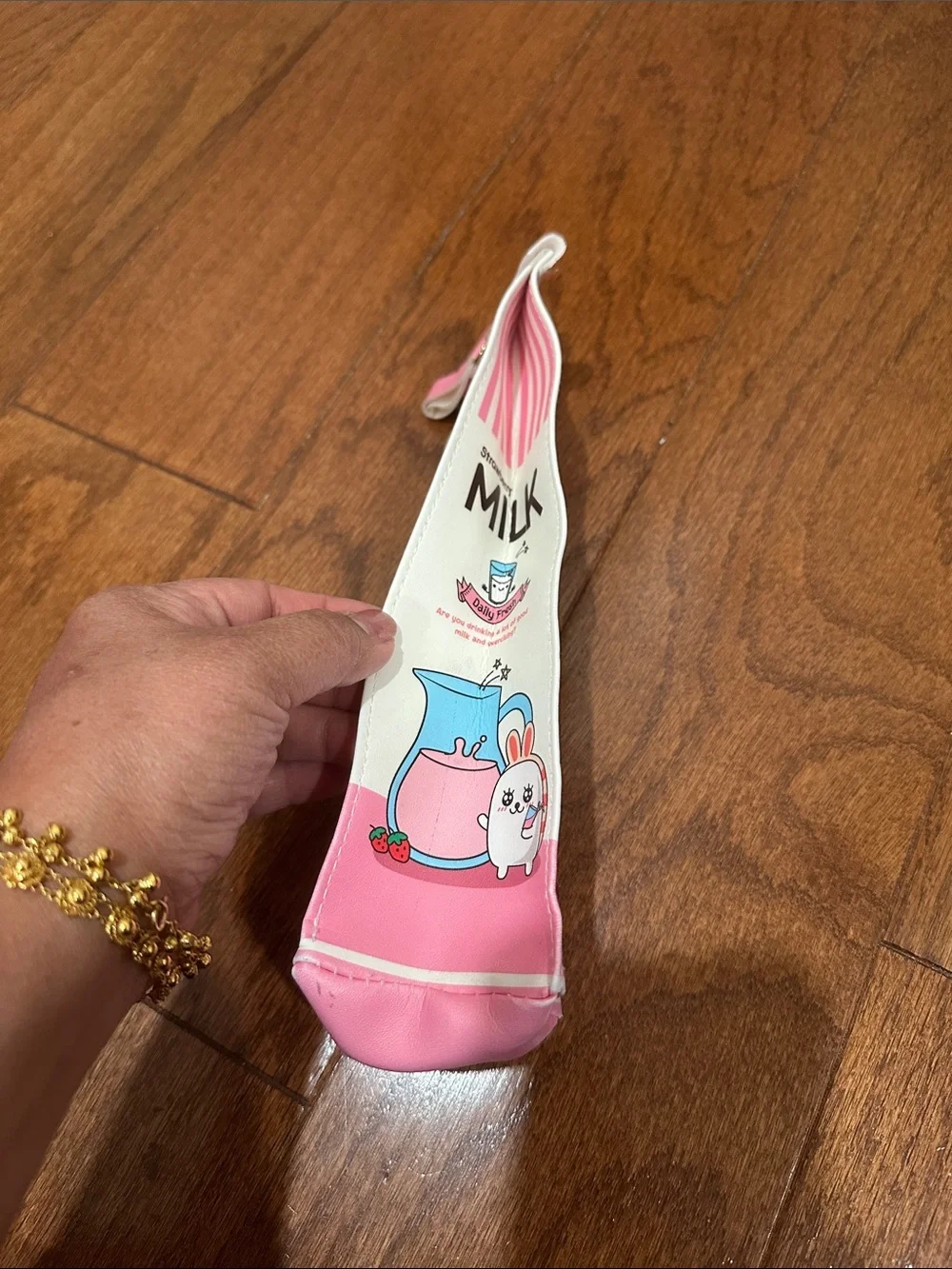 CHOBABI kawaii Strawberry Milk Cartoon Pencil Case - Pink